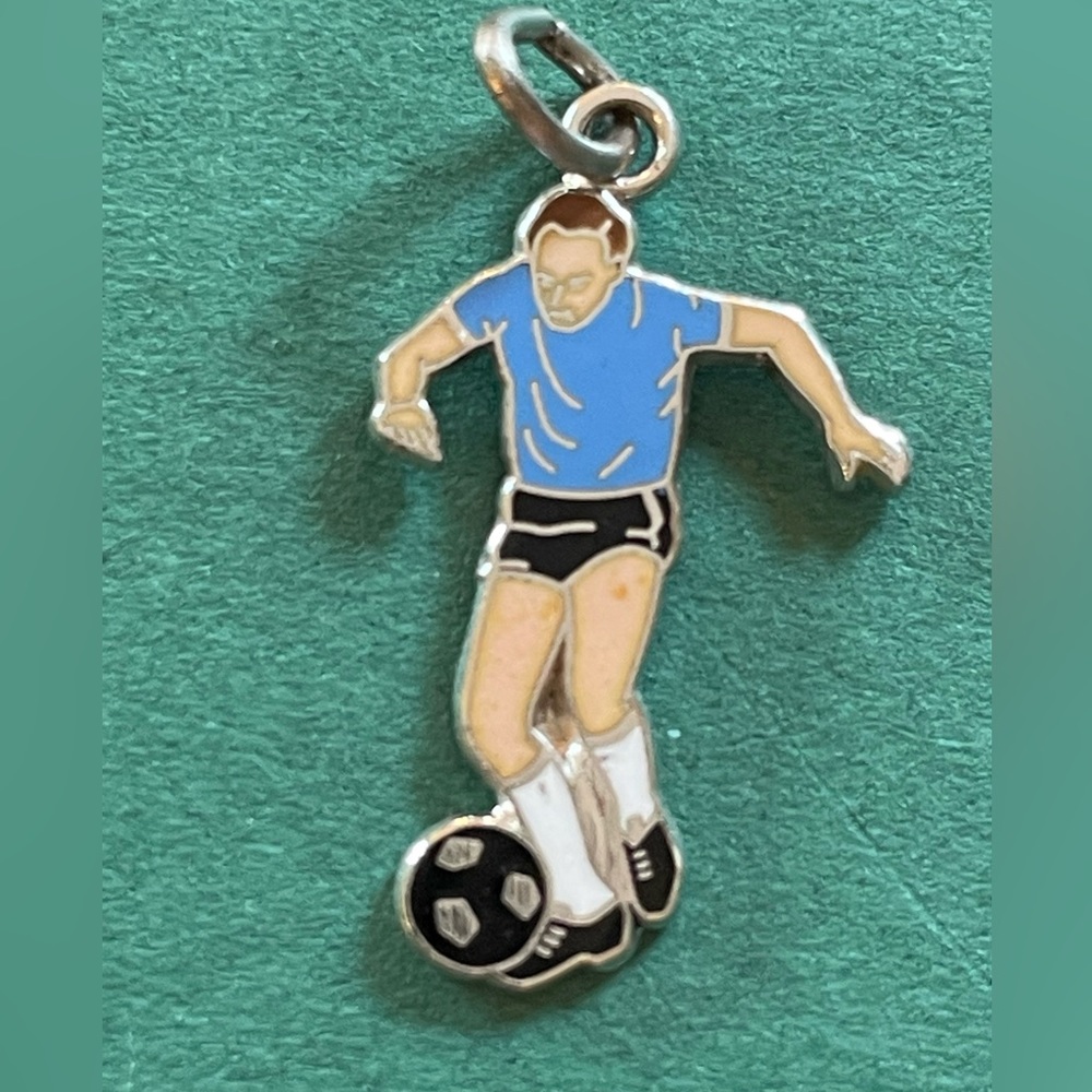 Vintage Sterling Silver Charm Soccer Player Man